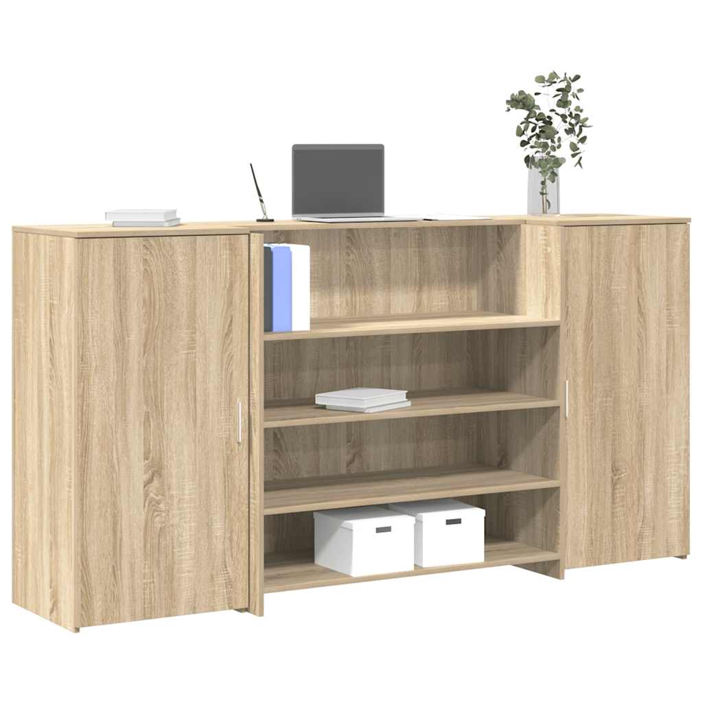 vidaXL Reception Desk Sonoma Oak 200x50x103,5 cm Engineered Wood 1