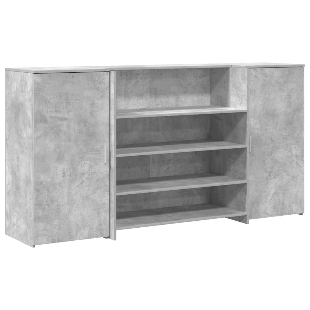 vidaXL Reception Desk Concrete Grey 200x50x103,5 cm Engineered Wood 2