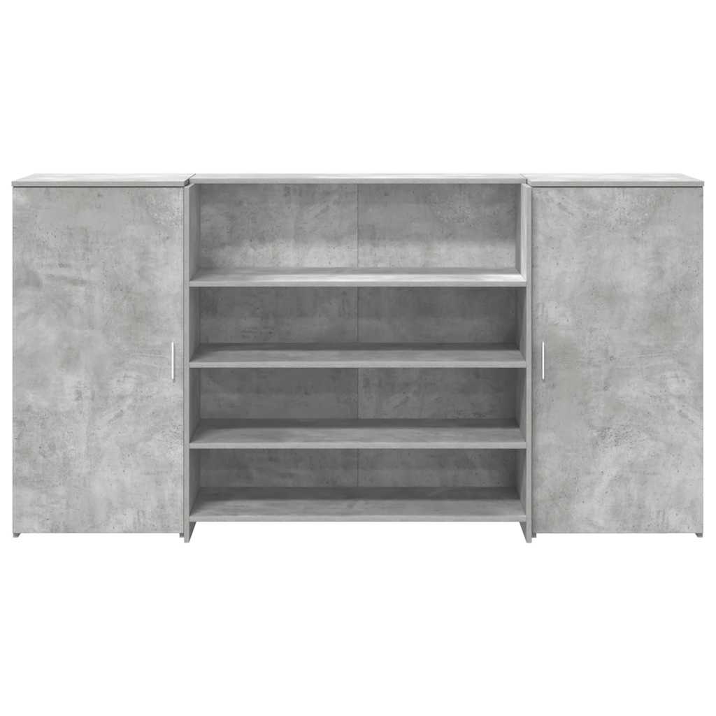 vidaXL Reception Desk Concrete Grey 200x50x103,5 cm Engineered Wood 5