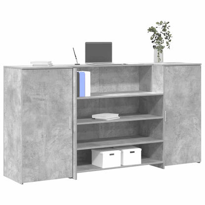 vidaXL Reception Desk Concrete Grey 200x50x103,5 cm Engineered Wood 1