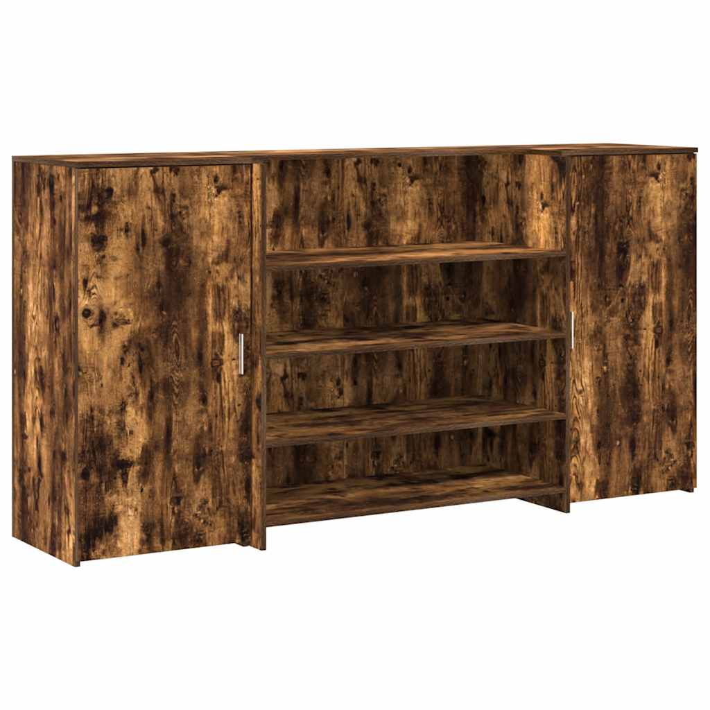 vidaXL Reception Desk Smoked Oak 200x50x103,5 cm Engineered Wood 2