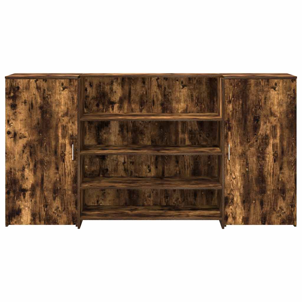 vidaXL Reception Desk Smoked Oak 200x50x103,5 cm Engineered Wood 5