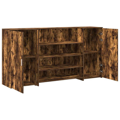 vidaXL Reception Desk Smoked Oak 200x50x103,5 cm Engineered Wood 6