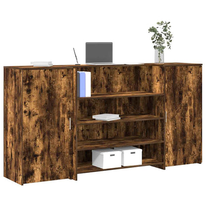 vidaXL Reception Desk Smoked Oak 200x50x103,5 cm Engineered Wood 1