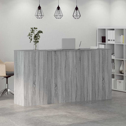 vidaXL Reception Desk Grey Sonoma 200x50x103,5 cm Engineered Wood 4