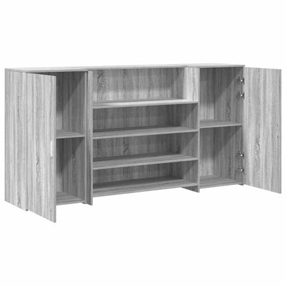 vidaXL Reception Desk Grey Sonoma 200x50x103,5 cm Engineered Wood 6