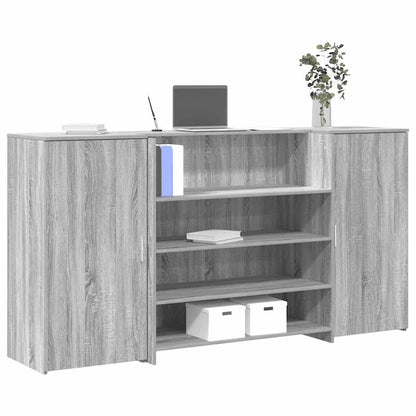 vidaXL Reception Desk Grey Sonoma 200x50x103,5 cm Engineered Wood 1