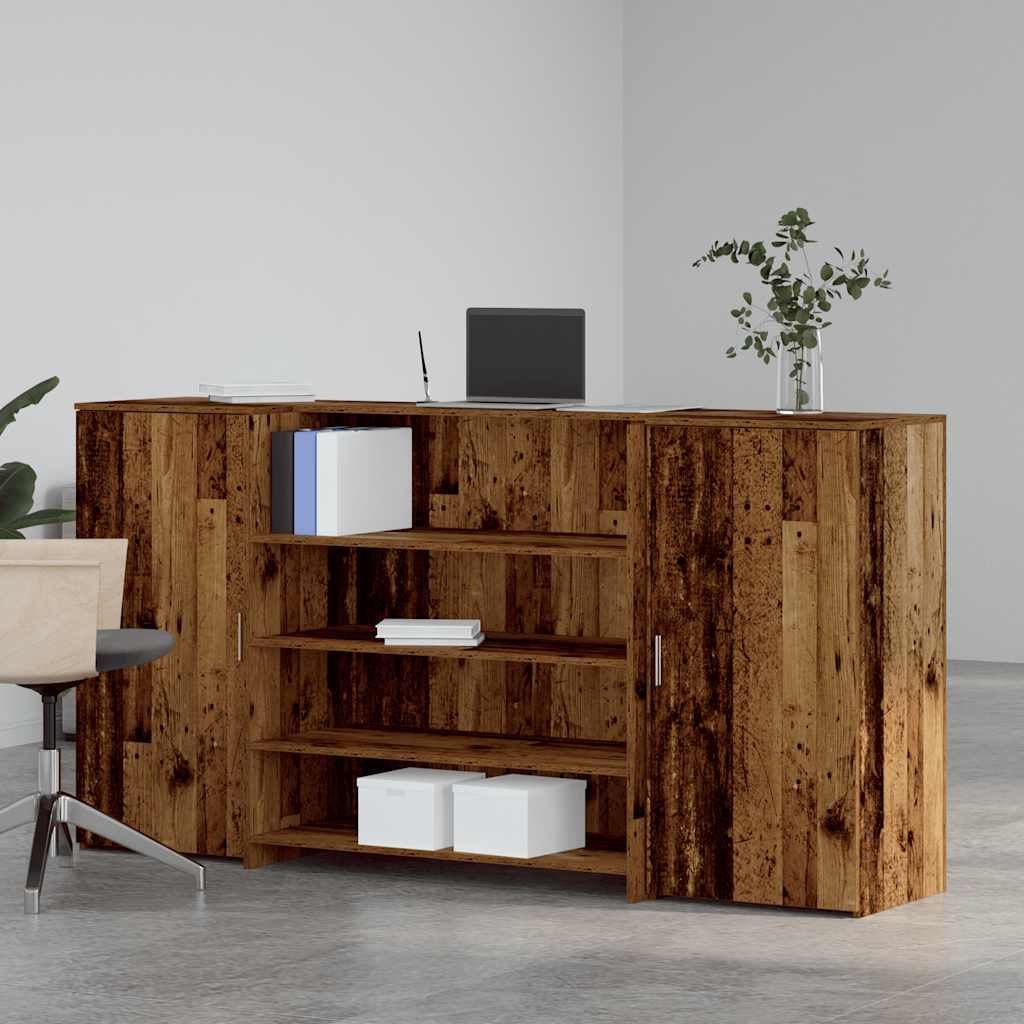 vidaXL Reception Desk Old Wood 200x50x103,5 cm Engineered Wood 3