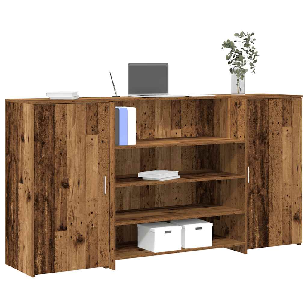 vidaXL Reception Desk Old Wood 200x50x103,5 cm Engineered Wood 1