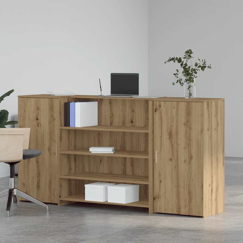 vidaXL Reception Desk Artisan Oak 200x50x103,5 cm Engineered Wood 3