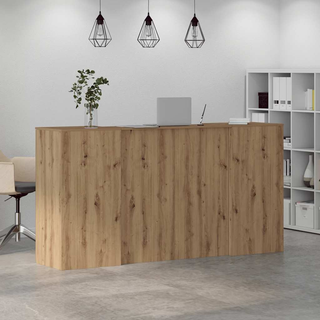 vidaXL Reception Desk Artisan Oak 200x50x103,5 cm Engineered Wood 4