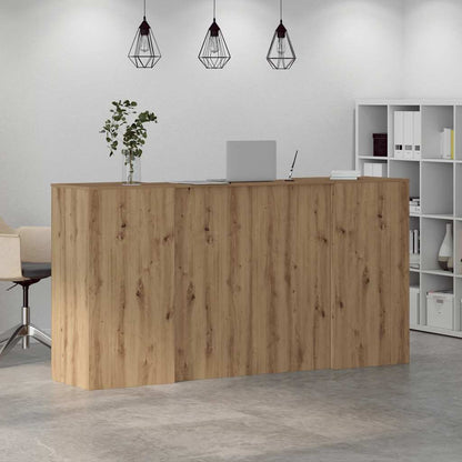 vidaXL Reception Desk Artisan Oak 200x50x103,5 cm Engineered Wood 4