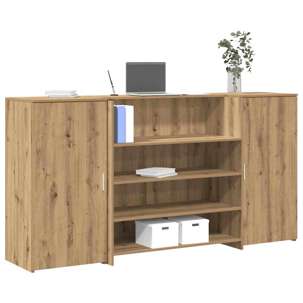 vidaXL Reception Desk Artisan Oak 200x50x103,5 cm Engineered Wood 1