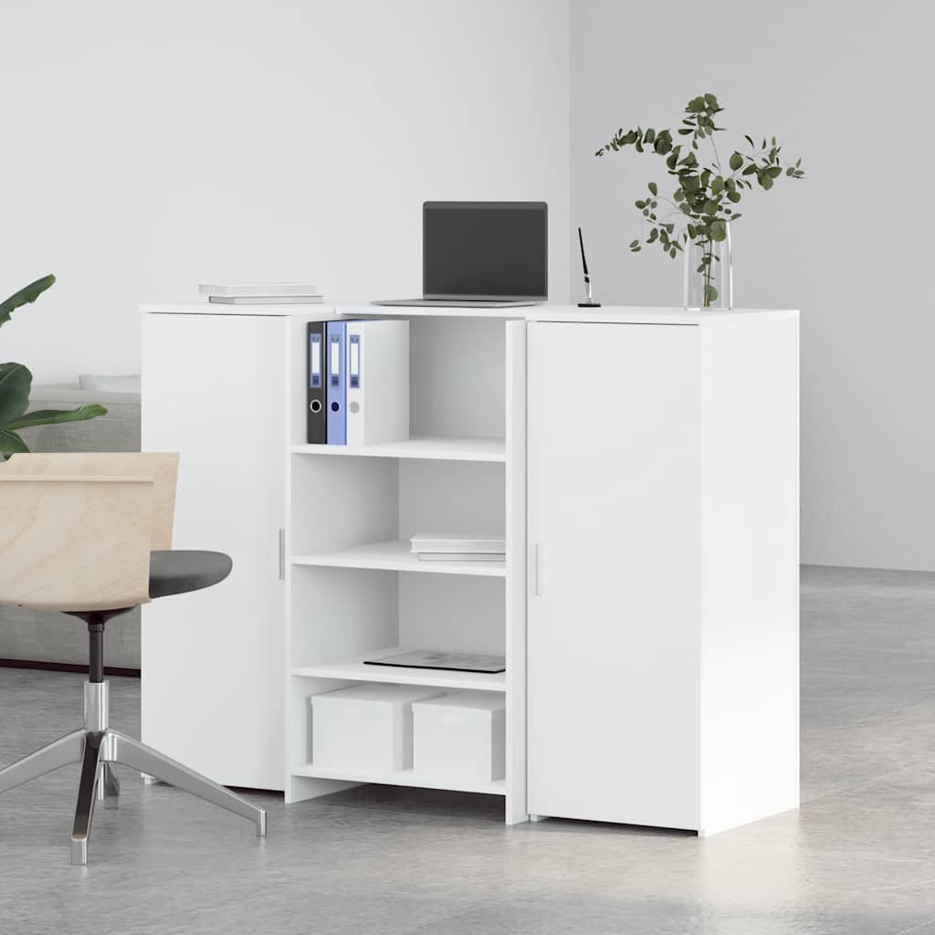 vidaXL Reception Desk White 135x50x103,5 cm Engineered Wood 3