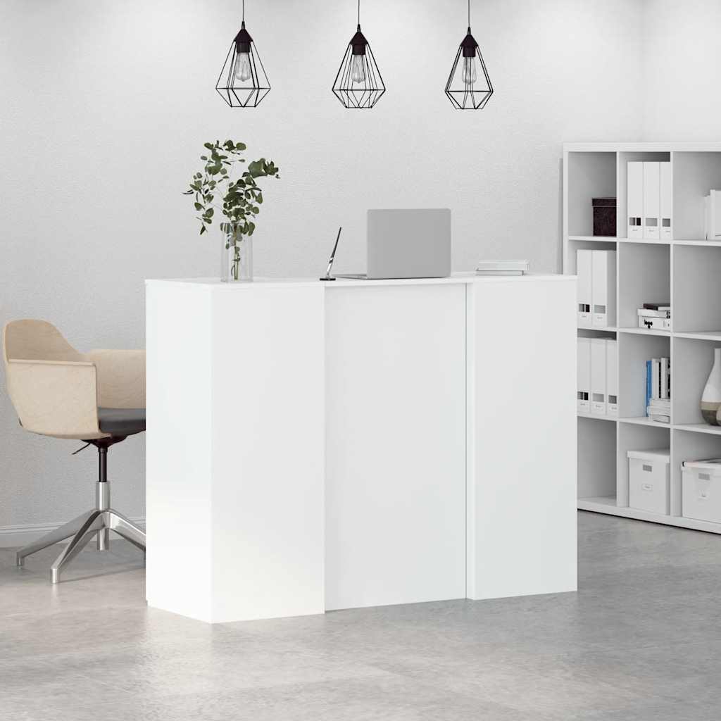 vidaXL Reception Desk White 135x50x103,5 cm Engineered Wood 4