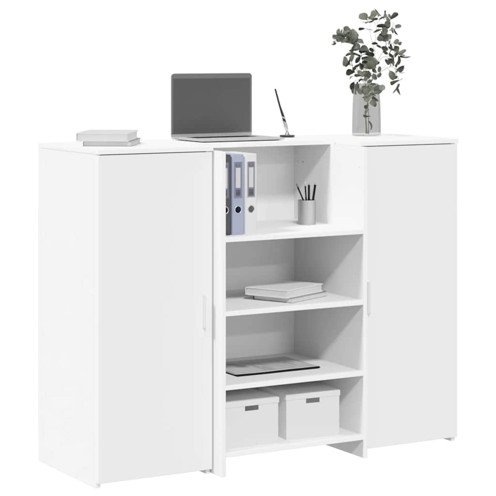 vidaXL Reception Desk White 135x50x103,5 cm Engineered Wood 1