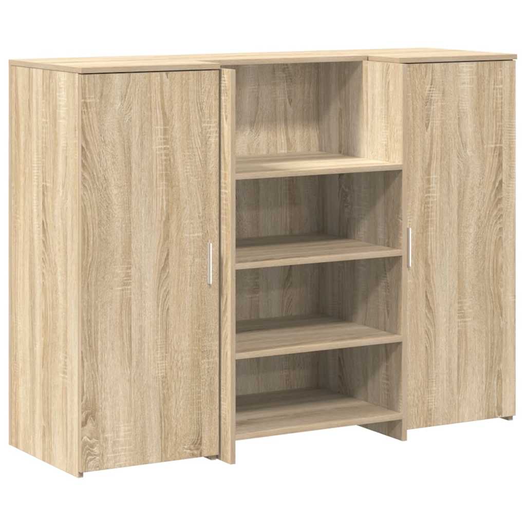 vidaXL Reception Desk Sonoma Oak 135x50x103,5 cm Engineered Wood 2