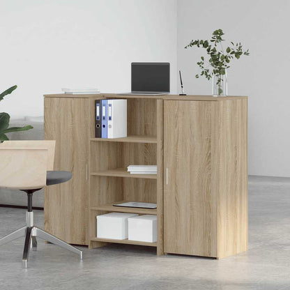 vidaXL Reception Desk Sonoma Oak 135x50x103,5 cm Engineered Wood 3
