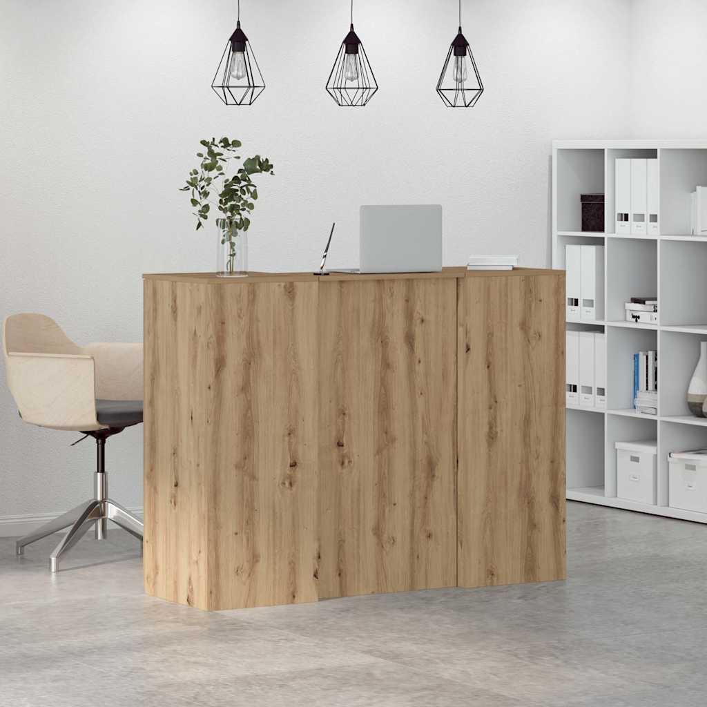 vidaXL Reception Desk Artisan Oak 135x50x103,5 cm Engineered Wood 4
