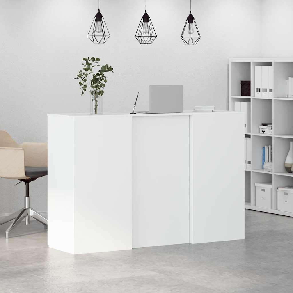 vidaXL Reception Desk White 155x50x103,5 cm Engineered Wood 4