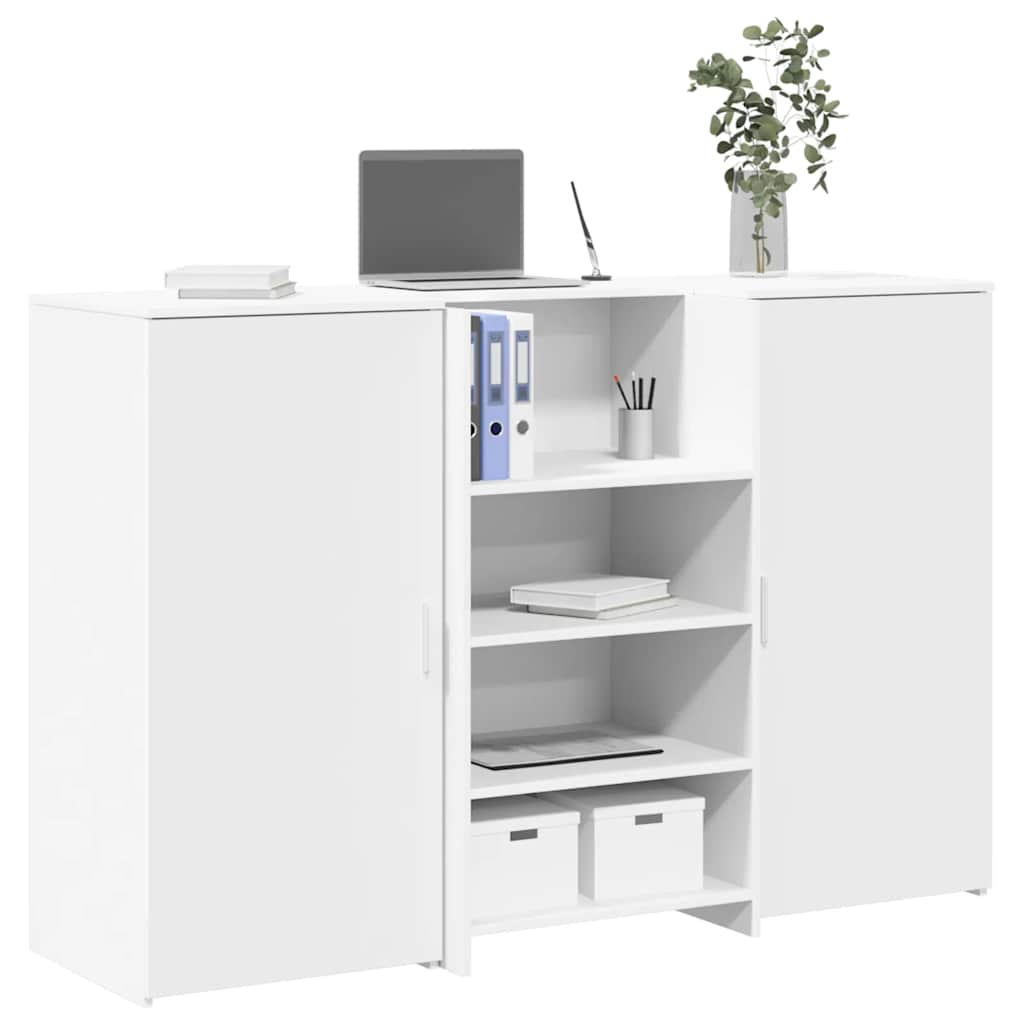 vidaXL Reception Desk White 155x50x103,5 cm Engineered Wood 1