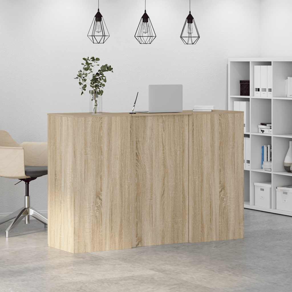 vidaXL Reception Desk Sonoma Oak 155x50x103,5 cm Engineered Wood 4