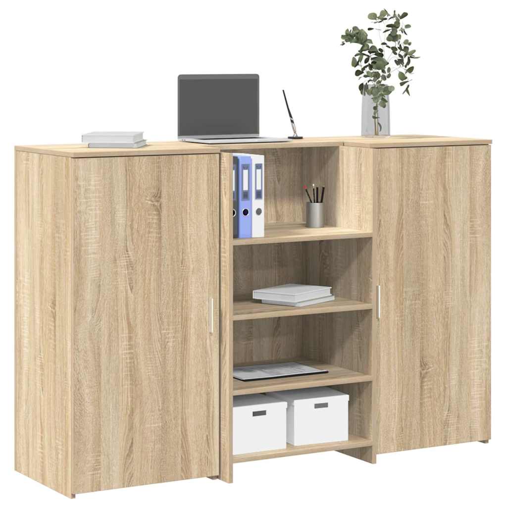 vidaXL Reception Desk Sonoma Oak 155x50x103,5 cm Engineered Wood 1