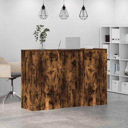 vidaXL Reception Desk Smoked Oak 155x50x103,5 cm Engineered Wood 4