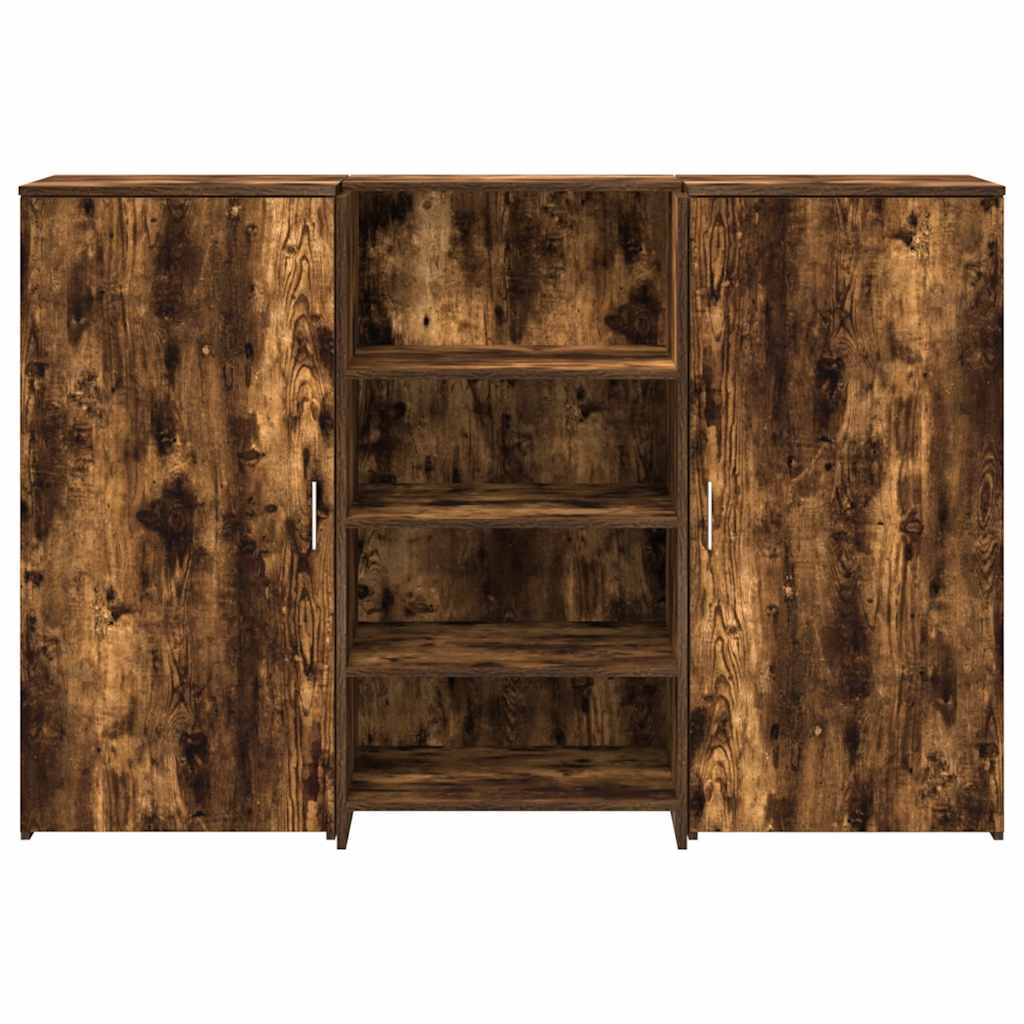 vidaXL Reception Desk Smoked Oak 155x50x103,5 cm Engineered Wood 5