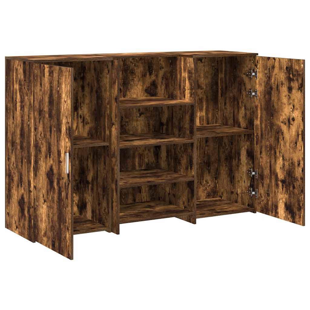 vidaXL Reception Desk Smoked Oak 155x50x103,5 cm Engineered Wood 6