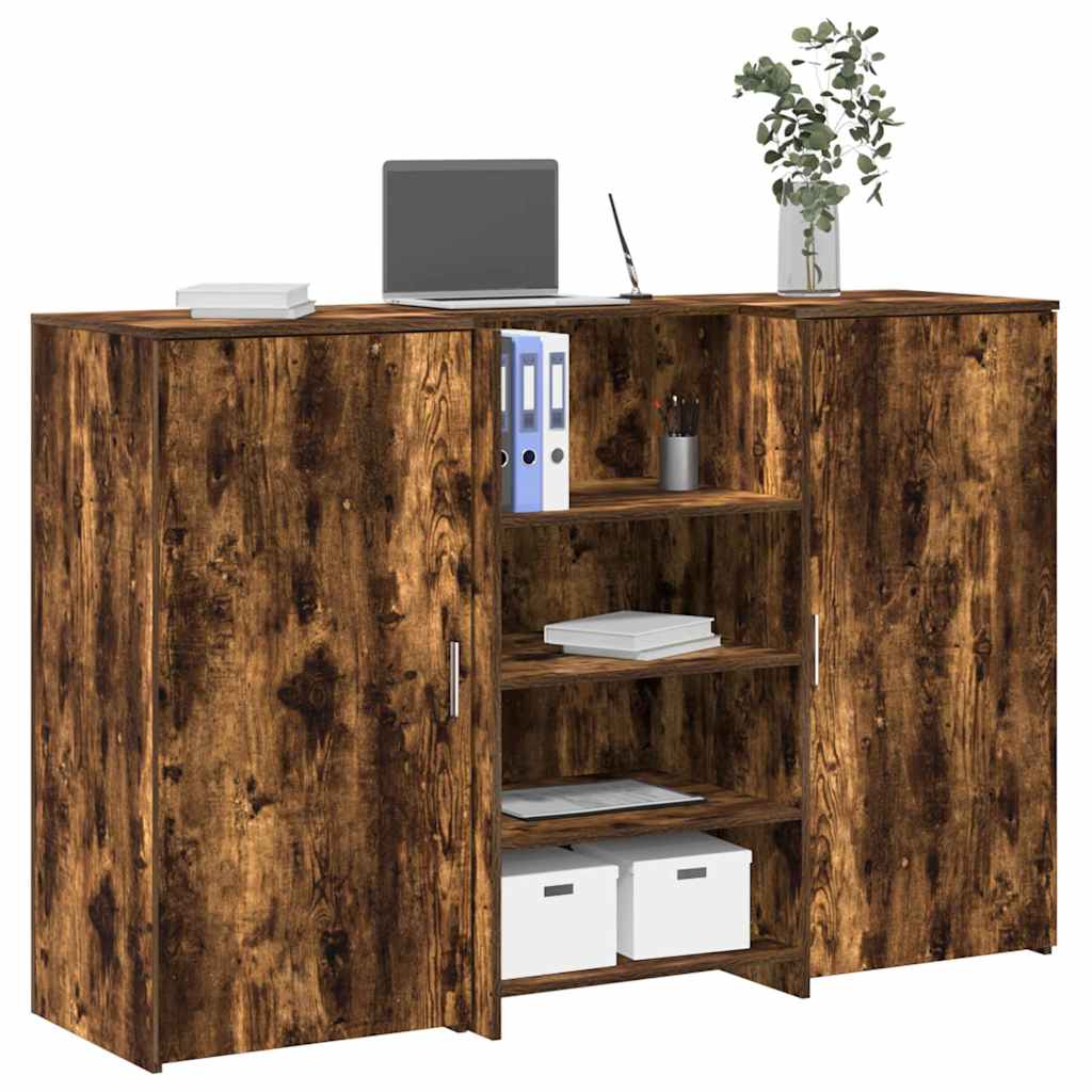 vidaXL Reception Desk Smoked Oak 155x50x103,5 cm Engineered Wood 1