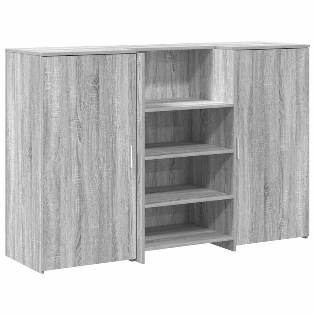 vidaXL Reception Desk Grey Sonoma 155x50x103,5 cm Engineered Wood 2