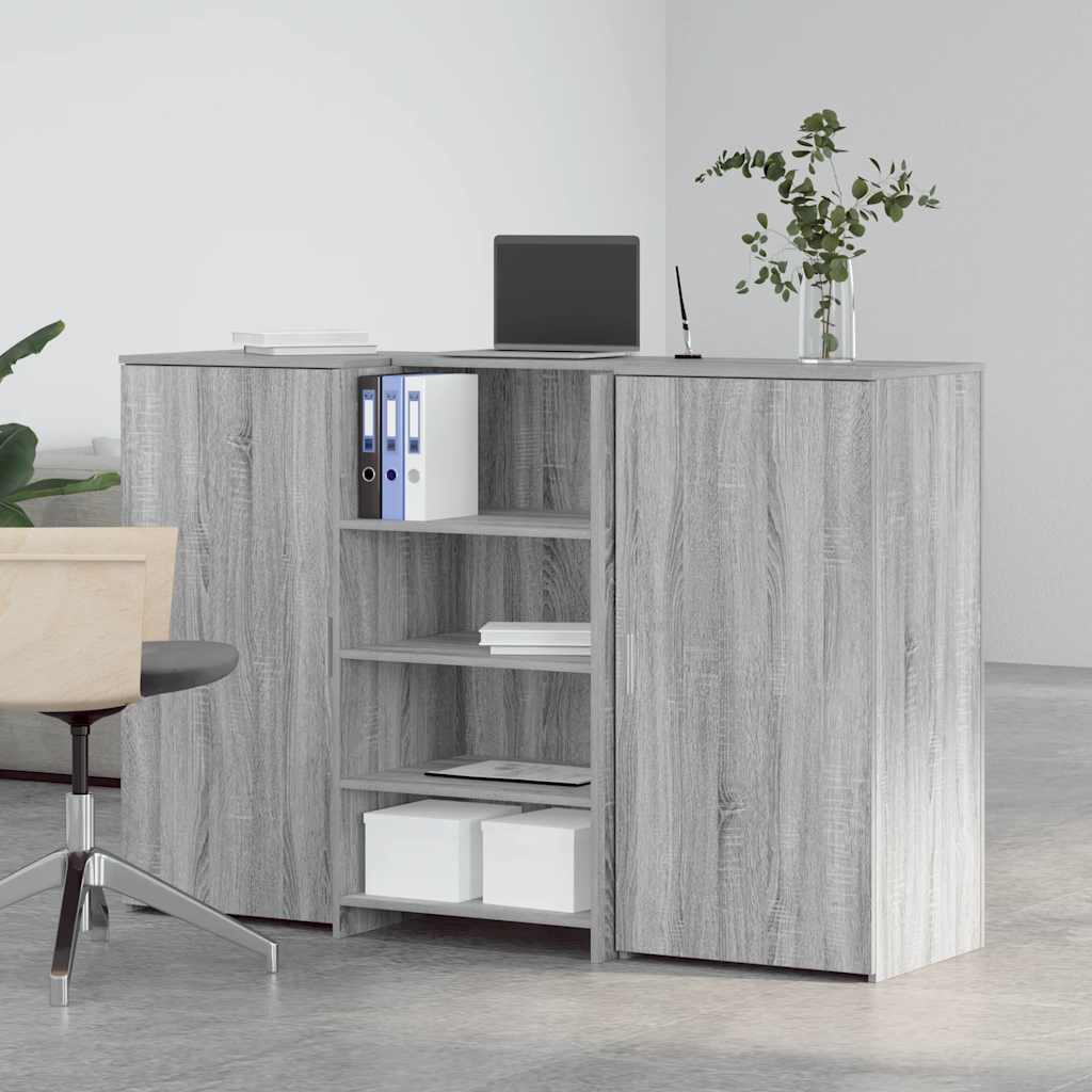 vidaXL Reception Desk Grey Sonoma 155x50x103,5 cm Engineered Wood 3