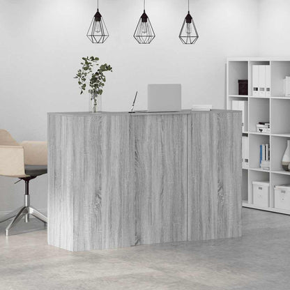 vidaXL Reception Desk Grey Sonoma 155x50x103,5 cm Engineered Wood 4