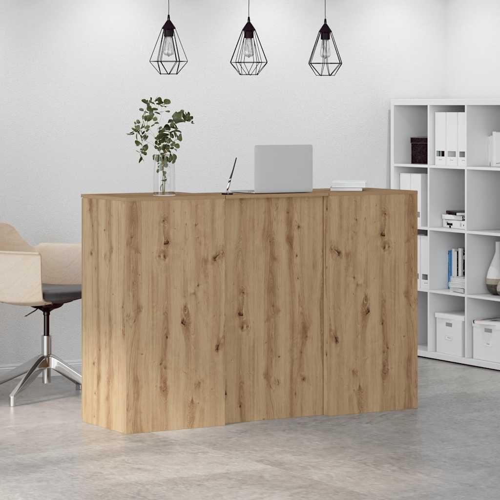vidaXL Reception Desk Artisan Oak 155x50x103,5 cm Engineered Wood 4