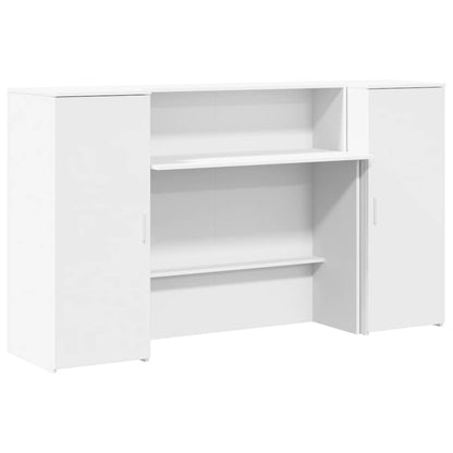 Reception Desk 200x50x103,5 cm Engineered Wood White 180 x 50 x 103.5 cm