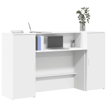Reception Desk 200x50x103,5 cm Engineered Wood White 180 x 50 x 103.5 cm