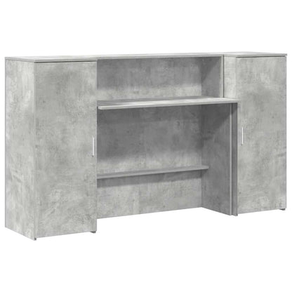 Reception Desk 200x50x103,5 cm Engineered Wood Concrete grey 180 x 50 x 103.5 cm