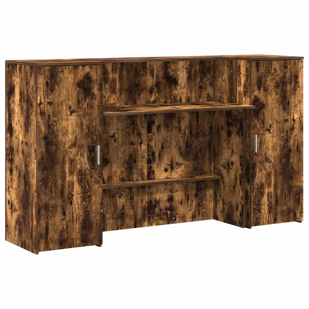 vidaXL Reception Desk Smoked Oak 180x50x103,5 cm Engineered Wood 2