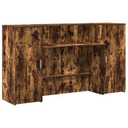 Reception Desk 200x50x103,5 cm Engineered Wood Smoked oak 180 x 50 x 103.5 cm