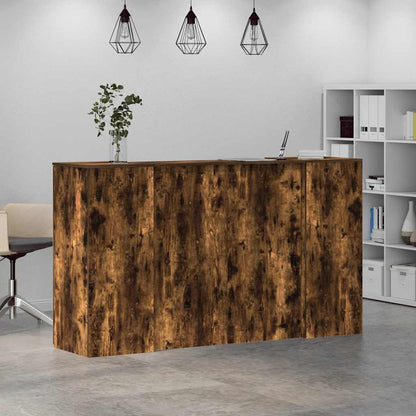 vidaXL Reception Desk Smoked Oak 180x50x103,5 cm Engineered Wood 4