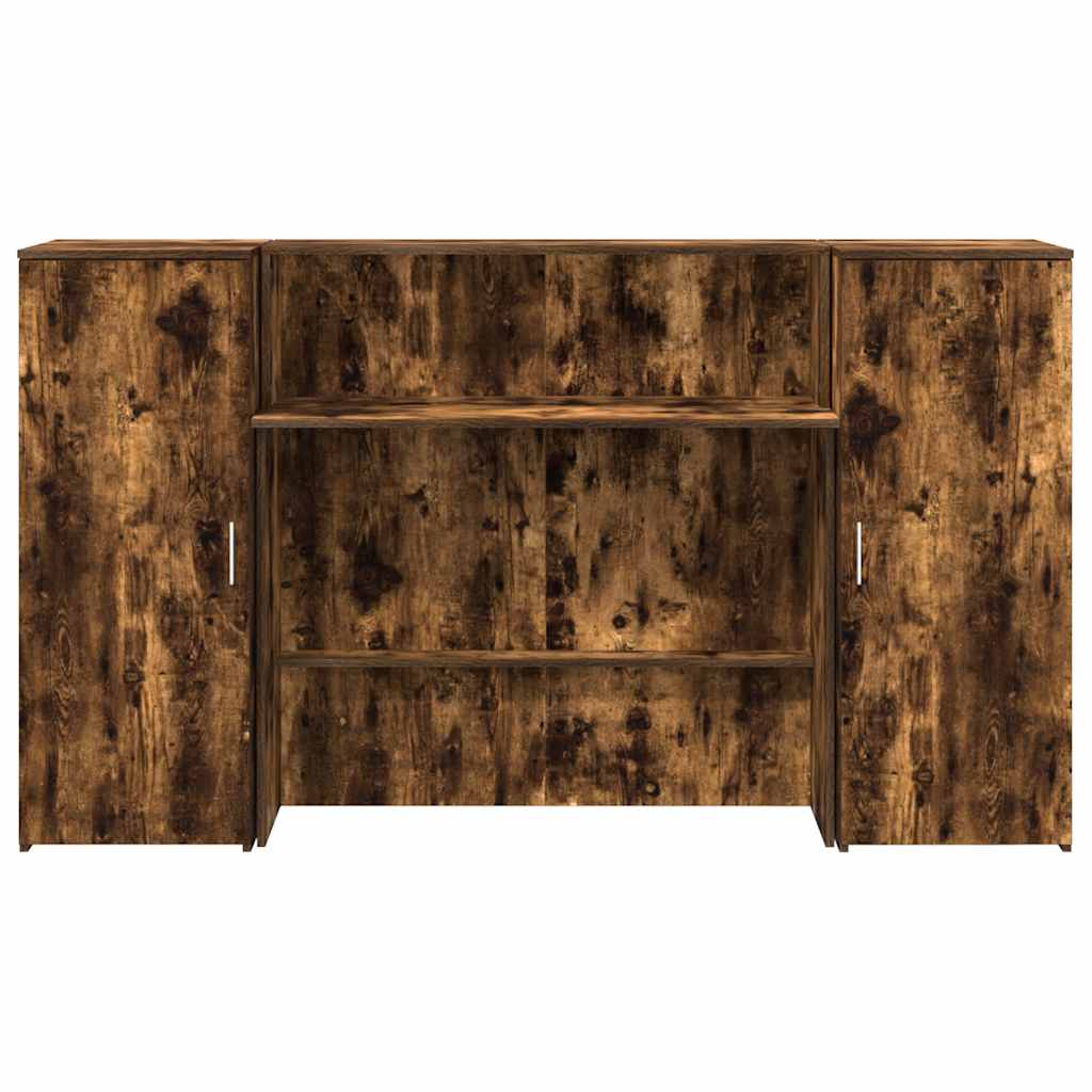 vidaXL Reception Desk Smoked Oak 180x50x103,5 cm Engineered Wood 5