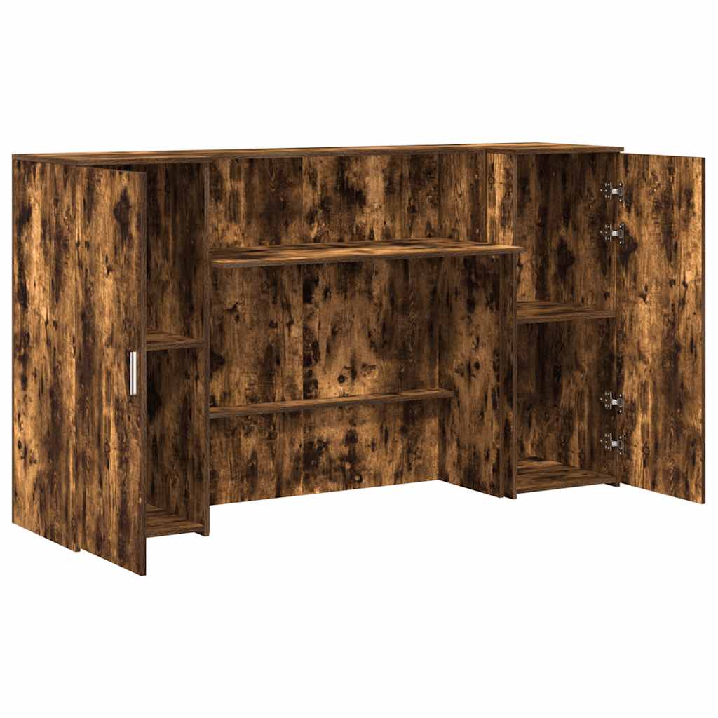 vidaXL Reception Desk Smoked Oak 180x50x103,5 cm Engineered Wood 6