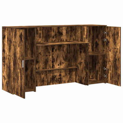 vidaXL Reception Desk Smoked Oak 180x50x103,5 cm Engineered Wood 6