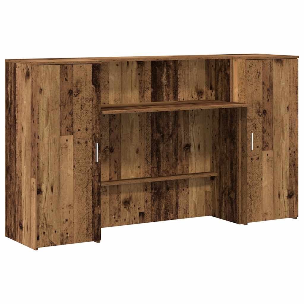 Reception Desk 200x50x103,5 cm Engineered Wood Old wood 180 x 50 x 103.5 cm