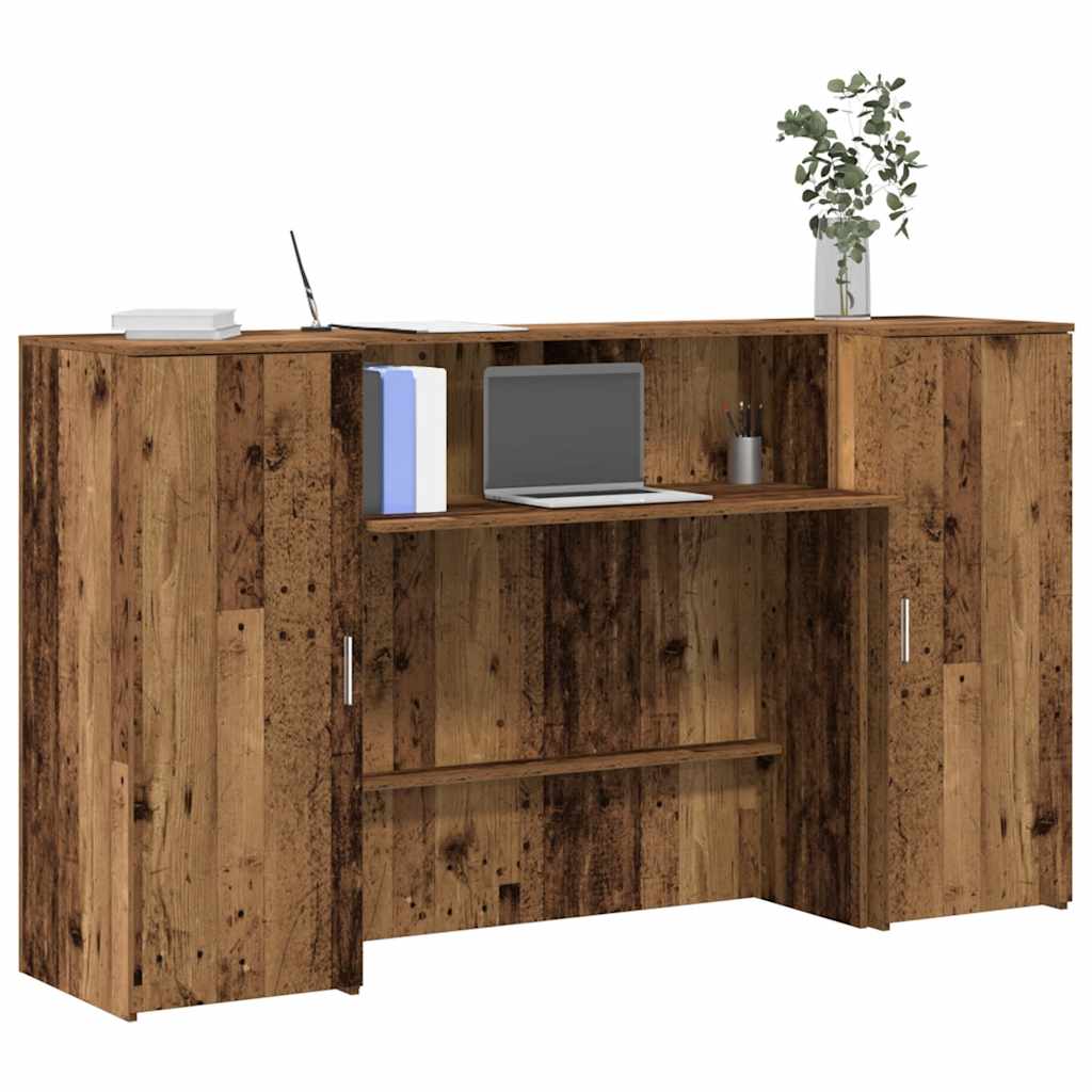 Reception Desk 200x50x103,5 cm Engineered Wood Old wood 180 x 50 x 103.5 cm