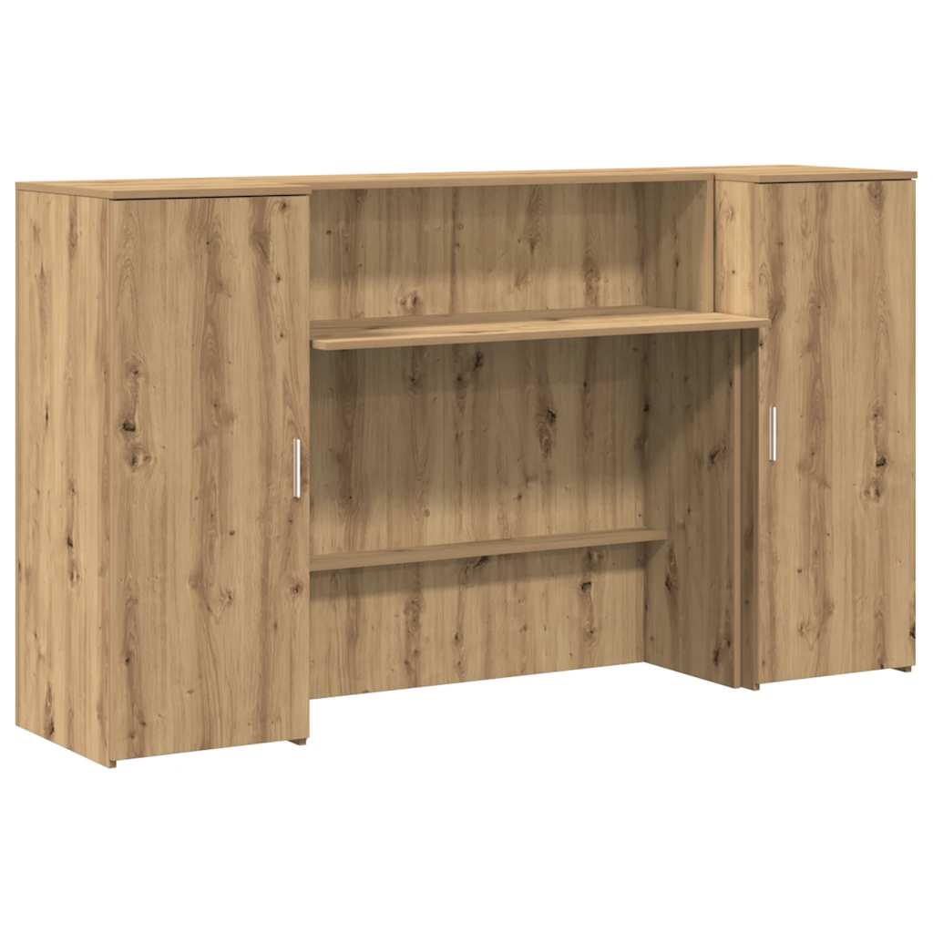 vidaXL Reception Desk Artisan Oak 180x50x103,5 cm Engineered Wood 2