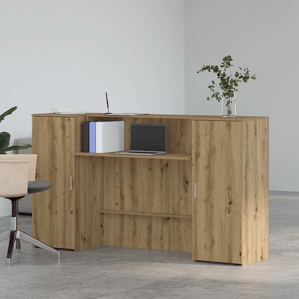 vidaXL Reception Desk Artisan Oak 180x50x103,5 cm Engineered Wood 3