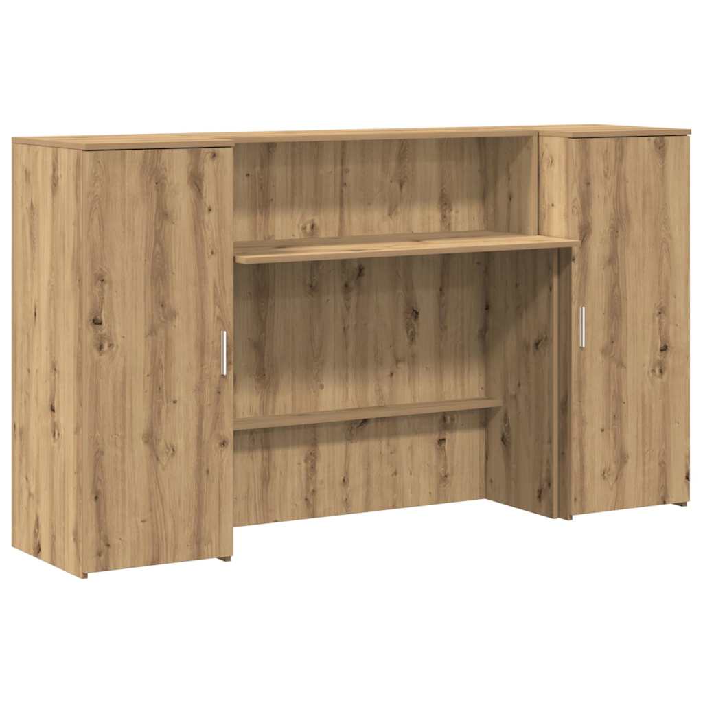 vidaXL Reception Desk Artisan Oak 180x50x103,5 cm Engineered Wood 6