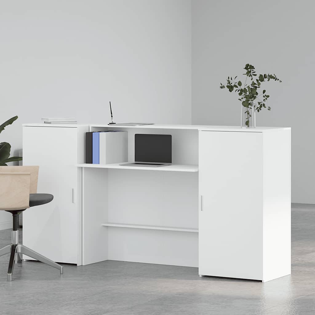 vidaXL Reception Desk White 200x50x103,5 cm Engineered Wood 3